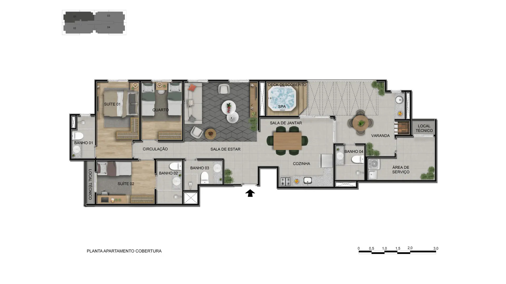Planta-apto-3q-Cobertura-Alto-do-Horizonte-Riva